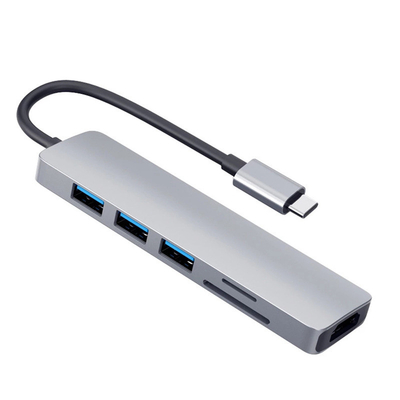 6in1普遍的なラップトップUsb Cのドッキング・ステーションの二重モニターPD77W SD/TF
