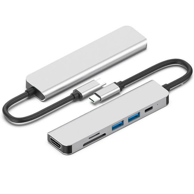 Chromebook PD77W SD/TFの読者のためのUsb Multiport 6in1のドッキング・ステーションのDisplayportのハブ