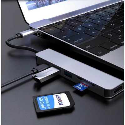 Chromebook PD77W SD/TFの読者のためのUsb Multiport 6in1のドッキング・ステーションのDisplayportのハブ
