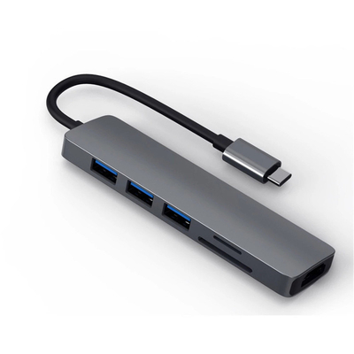 6in1普遍的なラップトップUsb Cのドッキング・ステーションの二重モニターPD77W SD/TF
